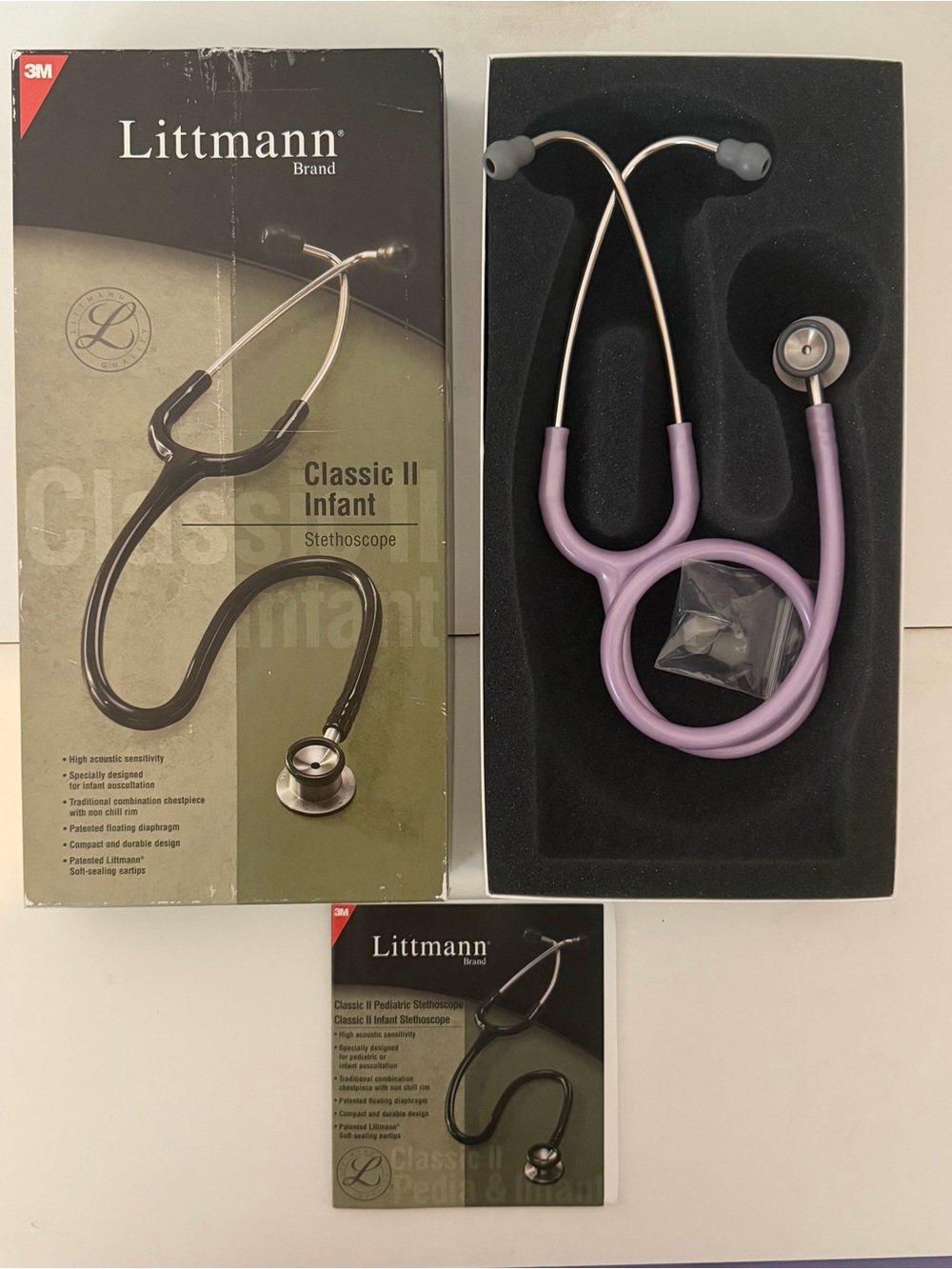 3M Littmann Brand Classic II Infant Stethoscope Purple Colour 28 inches